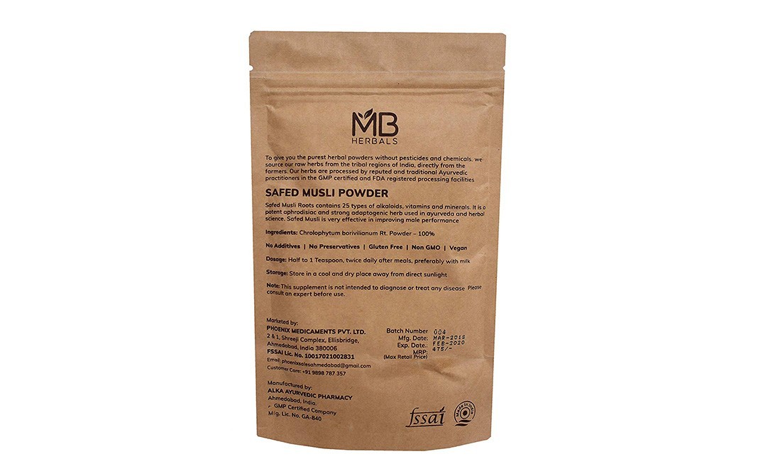 MB Herbals Safed Musli Powder    Pack  100 grams
